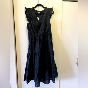 Black J.Crew Cotton eyelet midi dress size 8